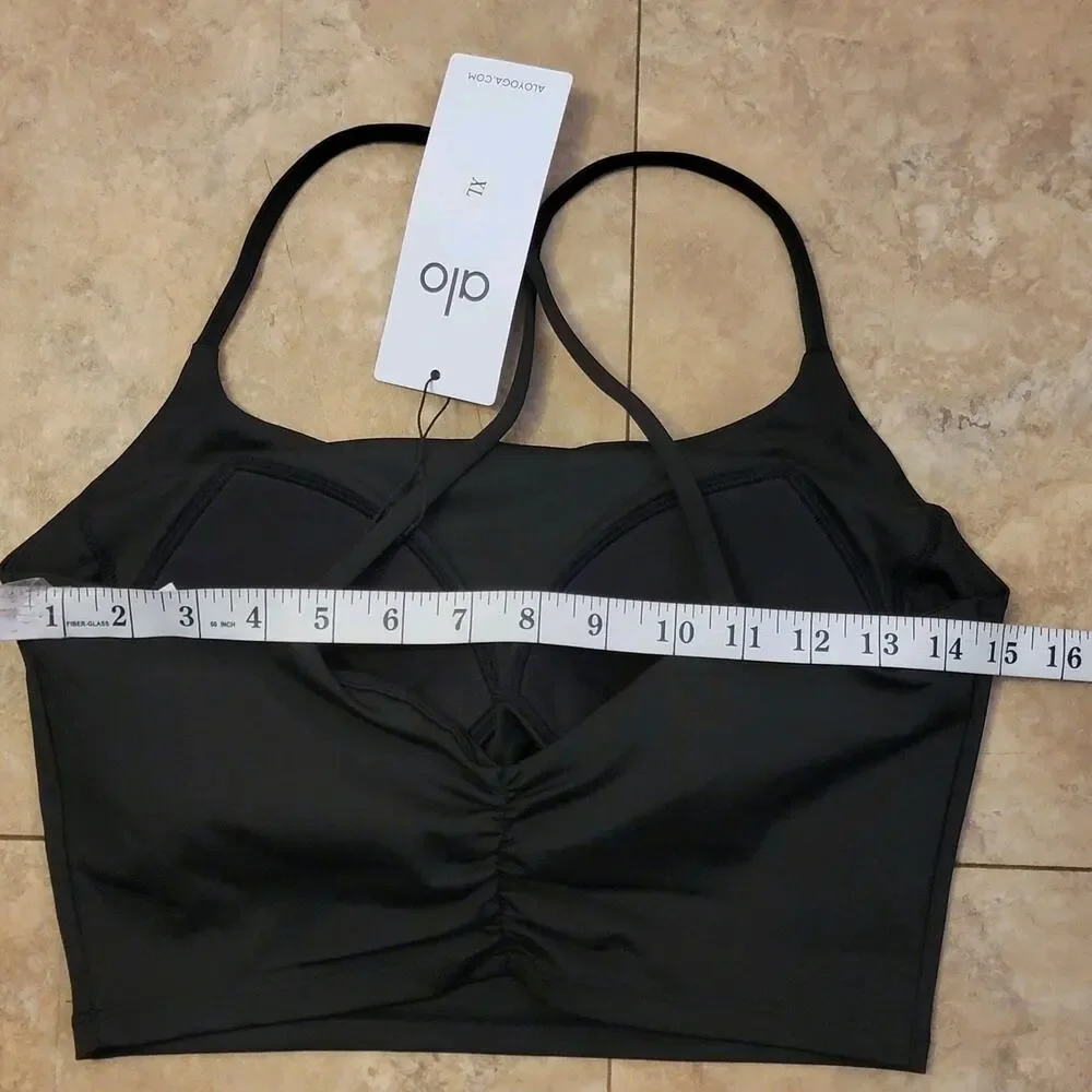 Alo Yoga L Skirt Set Sport Bra Black Activewear Athleisure Pickleball Tennis New